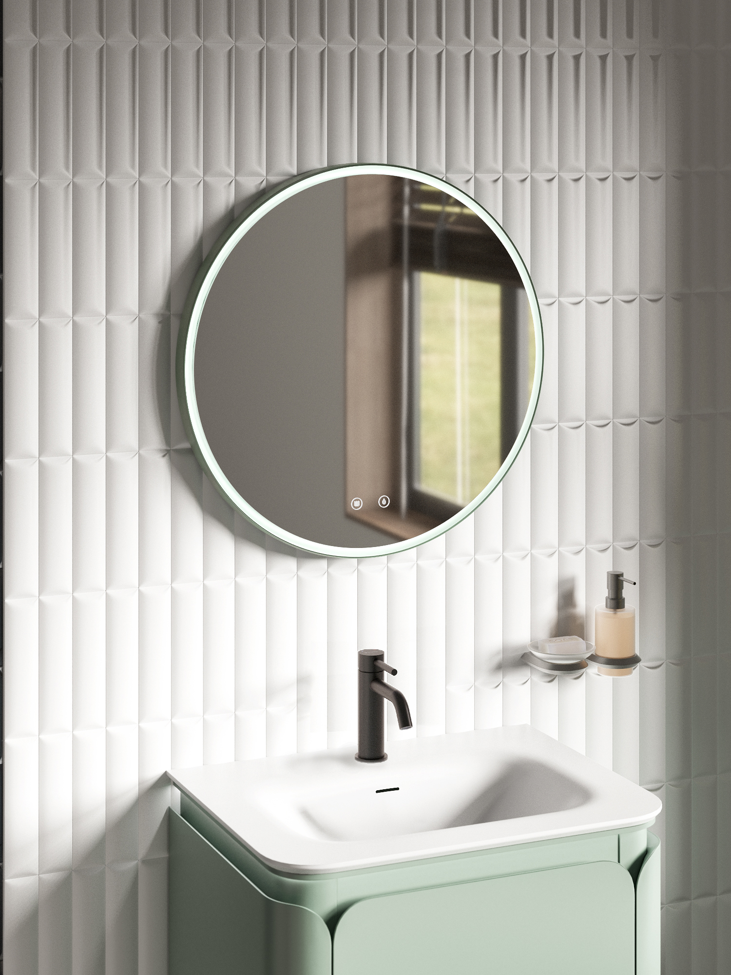 FLMR110600GNM, Loom, 60 см, LED подсветка, диммер, антифог, МДФ, Матча матовый